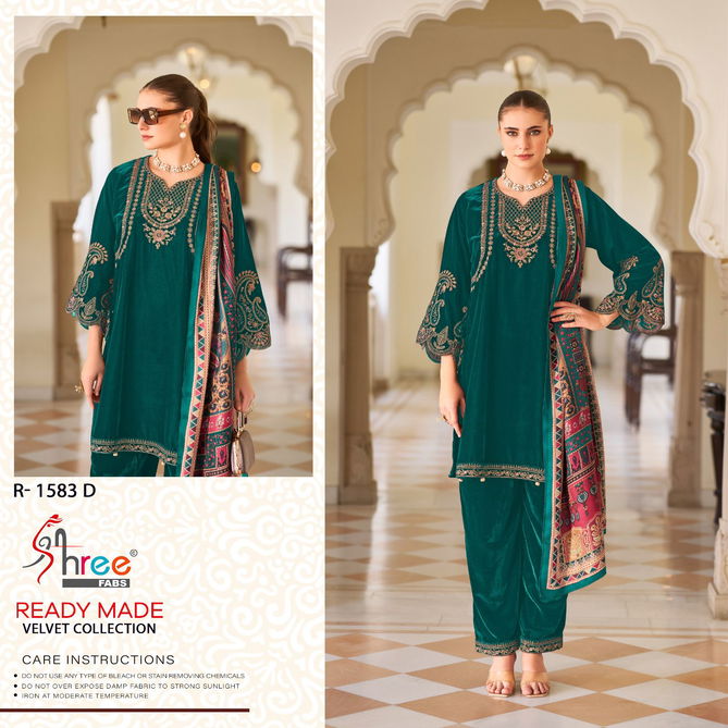 R 1583 Shree Winter Wear Velvet Pakistani Readymade Suits Wholesale Shop In Surat 